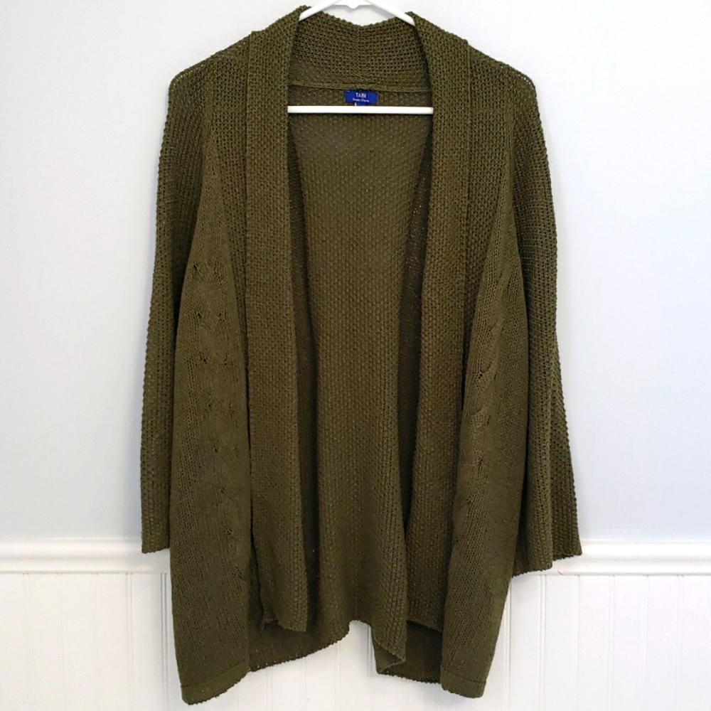 Tabi Olive Loose Knit Cardigan